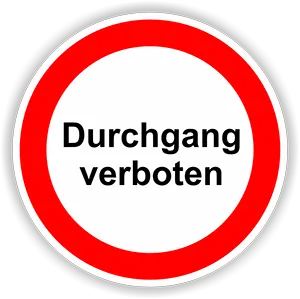02R Durchgang verboten